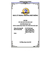 Nhóm 7 - Năng Lượng Hoạt Hóa và Tốc Độ Phản Ứng Hóa Học + CDHT