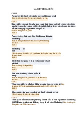 Đáp án Marketing căn bản | Đại học Kinh tế kỹ thuật công nghiệp