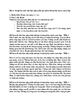 Viết 4-5 câu thuật lại một việc làm góp phần giữ gìn trường lớp xanh, sạch, đẹp | Tập làm văn lớp 2 | Chân trời sáng tạo