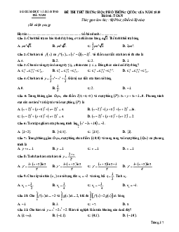 Đề thi thử THPT Quốc gia môn Toán năm 2019 sở GD&ĐT Hà Nam