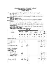Khung ma trận và đặc tả đề kiểm tra giữa kì II môn Khoa học tự nhiên | Đại học Sư phạm Hà Nội