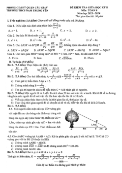 Đề thi giữa học kỳ 2 Toán 8 năm 2023 – 2024 trường THCS Nam Trung Yên – Hà Nội