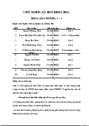 Báo cáo Chương 3+4 môn Chủ nghĩa xã hội khoa học | Trường Đại học Mở Hà Nội