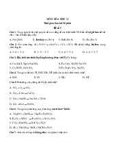 Đề thi khảo sát chất lượng đầu năm lớp 11 môn Hóa 2023 - 2024 - Đề số 5