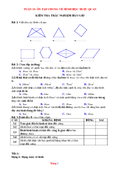 Bài tập toán 6 bộ kết nối tuần 19 ôn tập chung về hình học trực quan