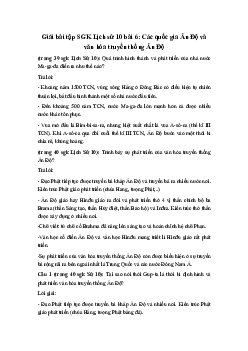 Giải bài tập SGK Lịch sử 10 bài 6: Các quốc gia Ấn Độ và văn hóa truyền thống Ấn Độ