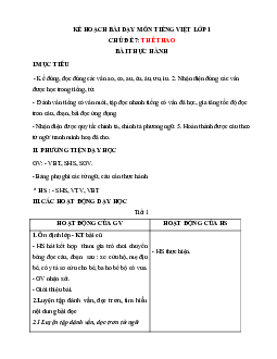 Chủ đề 7: Thể thao | Bài 6 | Giáo án Tiếng Việt 1 bộ sách Chân trời sáng tạo