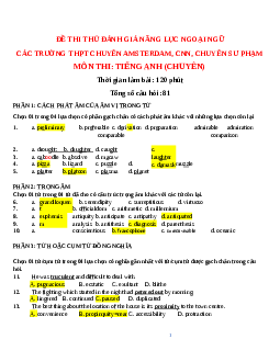 Đề thi thử Tuyển sinh vào 10 chuyên Tiếng Anh-2