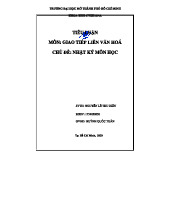 Tiểu luận Nhật ký Môn Học về Giao Tiếp Liên Văn Hóa (XHH-CTXH-ĐNA)