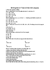 Đề thi giữa kì 1 Toán 6 Chân trời sáng tạo có đáp án năm 2024 - 2025