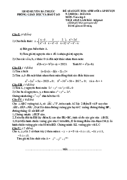 Đề giao lưu HSG Toán 8 năm 2023 – 2024 phòng GD&ĐT Bá Thước – Thanh Hoá