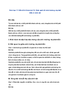 Sinh học 11 Kết nối tri thức bài 19: Khái quát về sinh trưởng và phát triển ở sinh vật