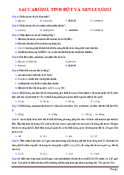 Trắc nghiệm Saccarozo- tinh bột và xenlulozơ hóa học 12 (có đáp án)