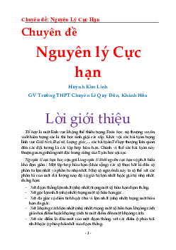 Chuyên đề nguyên lý cực hạn – Huỳnh Kim Linh
