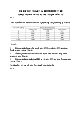 Bài tập Phân tích mức độ của hiện tượng kinh tế xã hội  môn Nguyên lý thống kê kinh tế  | Học viện Nông nghiệp Việt Nam