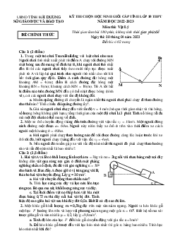 Đề thi chọn HSG lý 10 Sở GD Hải Dương 2022-2023 có đáp án
