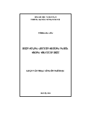 Luận văn thạc sĩ Ngôn ngữ học Hiện tượng chuyển trường nghĩa trong thơ Xuân Diệu | Trường Đại học Sư phạm Hà Nội