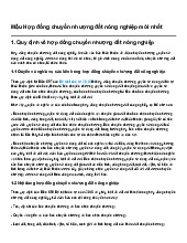 Mẫu Hợp đồng chuyển nhượng đất nông nghiệp mới nhất