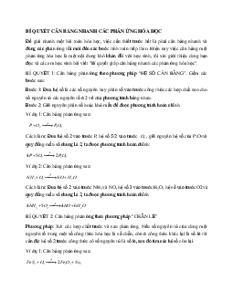 Bí quyết cân bằng nhanh các phản ứng hóa học