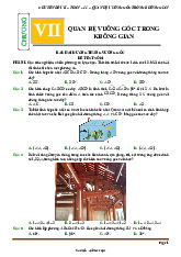 Đề kiểm tra theo bài học chủ đề quan hệ vuông góc trong không gian