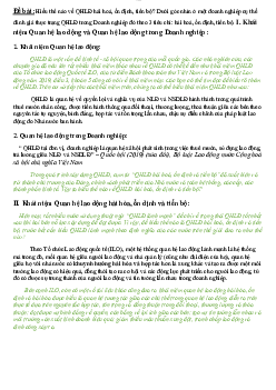 Bài tập môn Quan hệ lao động | Đại học Công Đoàn