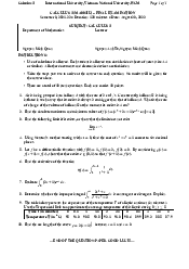 Final August 23 2022 - Calculus 1 | Trường Đại học Quốc tế, Đại học Quốc gia Thành phố HCM