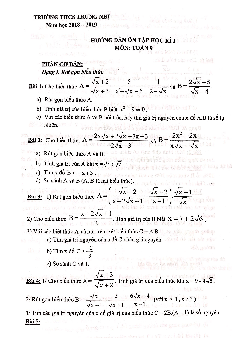 Hướng dẫn ôn tập học kỳ 1 Toán 9 năm 2018 – 2019 trường THCS Trưng Nhị – Hà Nội