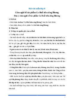 Văn mẫu Ngữ Văn lớp 8: Cảm nghĩ về tác phẩm Ca Huế trên sông Hương | Kết nối tri thức
