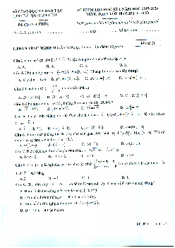 Đề thi HK1 Toán 10 năm học 2019 – 2020 sở GD&ĐT Bà Rịa – Vũng Tàu