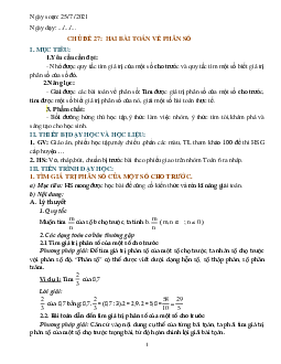Giáo án dạy thêm Toán 6 sách Cánh diều Chủ đề 19