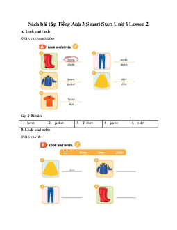 Giải SBT Tiếng Anh 3 Smart Start Unit 6 Clothes Lesson 2