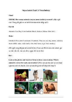 Giải Tiếng Anh 6 Unit 3: Vocabulary - Friends Plus