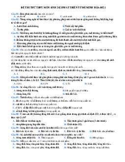 Đề thi thử THPT Quốc gia 2023 môn Sinh học bám sát đề minh họa - Đề 1 (có đáp án)