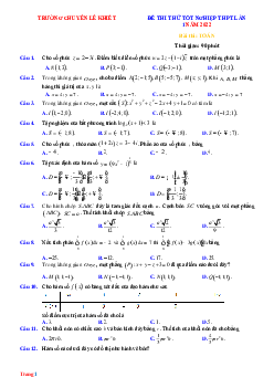 Đề Thi Thử TN Toán 2022 Chuyên Lê Khiết Có Lời Giải Chi Tiết-Lần 1