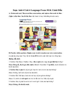 Soạn Anh 6 Unit 4 Language Focus SGK Cánh Diều