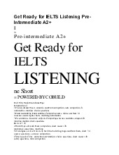 Get Ready for IELTS Listening Pre-Intermediate A2+
