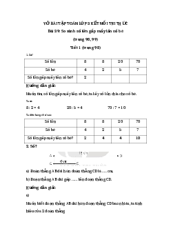 Giải VBT môn Toán 3 - Bài 39: So sánh số lớn gấp mấy lần số bé | Kết nối tri thức