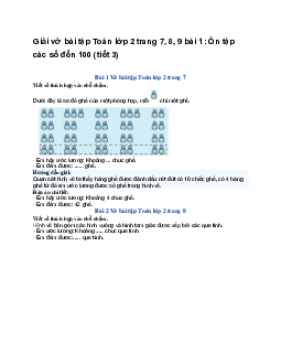 Giải vở bài tập Toán lớp 2 trang 7, 8, 9 bài 1: Ôn tập các số đến 100 (tiết 3) | Kết nối tri thức