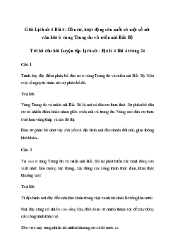 Giải Lịch sử Địa lí lớp 4 Bài 4: Dân cư, hoạt động sản xuất và một số nét văn hóa ở vùng Trung du và miền núi Bắc Bộ | Cánh diều