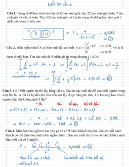Đáp án kiểm tra lần 2 - Xác suất thống kê | Trường Đại học CNTT Thành Phố Hồ Chí Minh