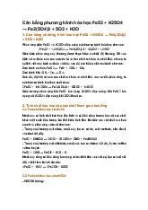 Cân bằng phương trình hóa học FeS2 + H2SO4 → Fe2(SO4)3 + SO2 + H2O