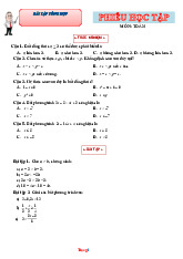 Phiếu Bài Tập Toán 9 Tổng Hợp Đẳng Thức Và Bất Phương Trình