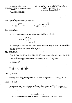 Đề thi giữa kì 2 Toán 11 năm 2018 – 2019 trường Yên Phong 2 – Bắc Ninh