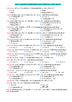 30 câu trắc nghiệm xác định điểm thỏa mãn đẳng thức vectơ giải chi tiết
