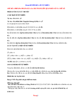 Ôn thi HSG Toán 6 chủ đề: Các bài toán liên quan đến số và chữ số (có lời giải)
