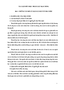 Tài liệu ôn tập - Pháp luật đại cương | Trường Đại học CNTT Thành Phố Hồ Chí Minh