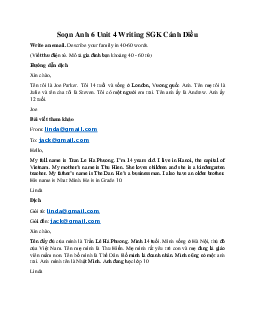 Soạn Anh 6 Unit 4 Writing SGK Cánh Diều