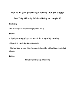 Soạn bài Nói và nghe: Nói về vai trò của cây xanh - Tiếng Việt 4 Chân trời sáng tạo