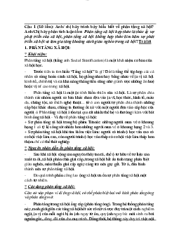 Trình bày hiểu biết về phân tầng xã hội?