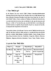 Lịch thi Toán TIMO 2025